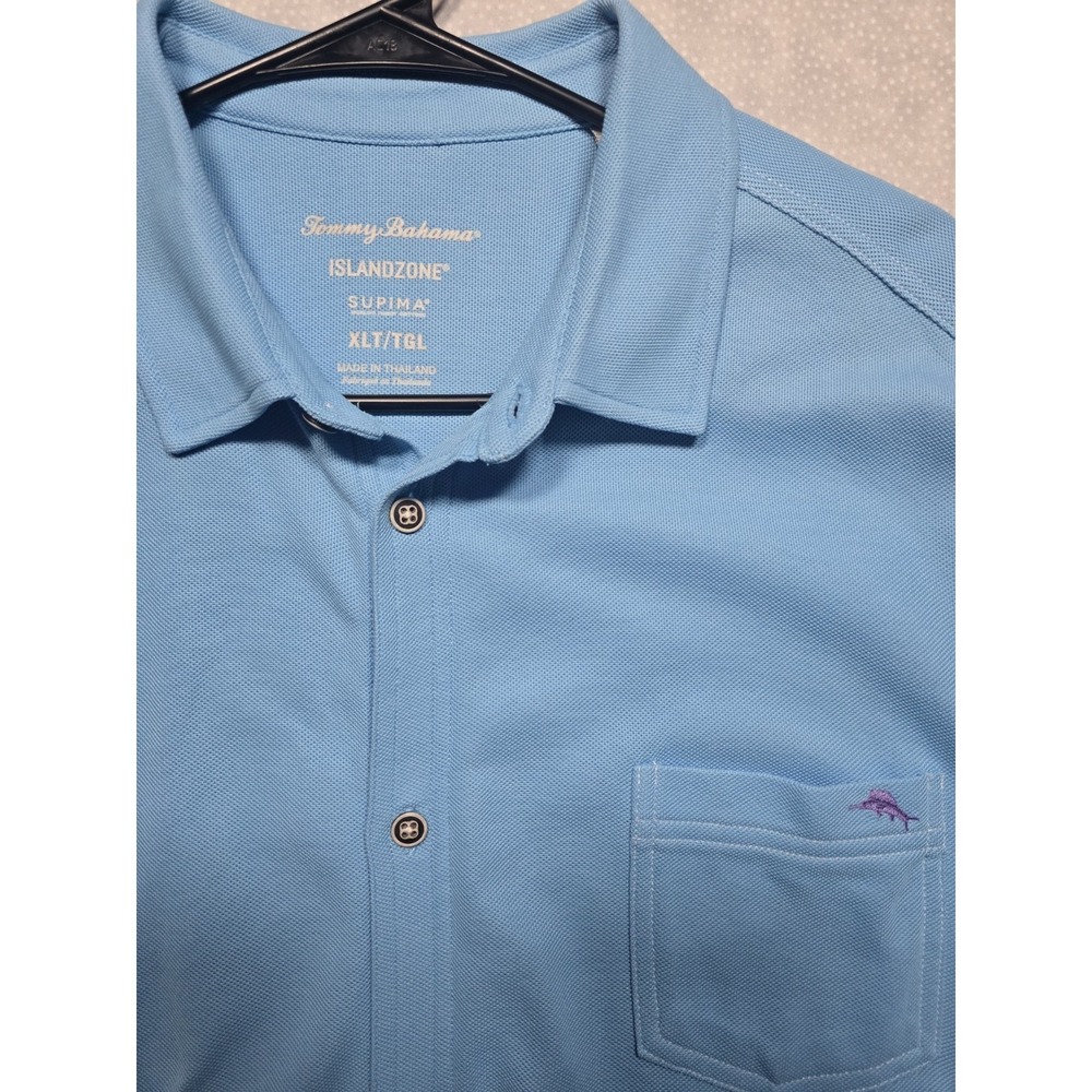 Tommy Bahama Emfielder IslandZone Supima Cotton Blue Size XL & Tall